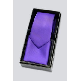 Purple Luxury Tie with Pocket Square