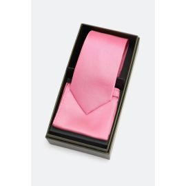 Pink Tie With Pocket Square