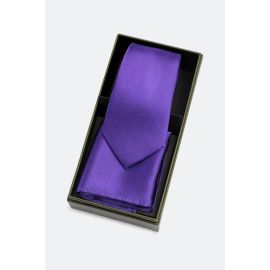 Purple Tie With Pocket Square