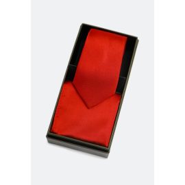 Red Tie With Pocket Square