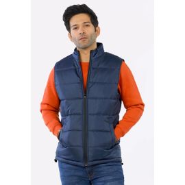 Navy Blue Sleeveless Jacket