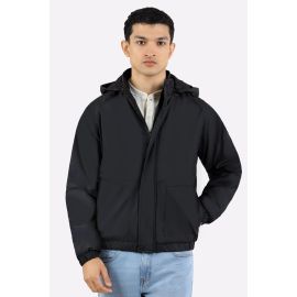 Men's Black Detachable Hoodie