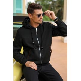 Men's Black Hooded Jacket