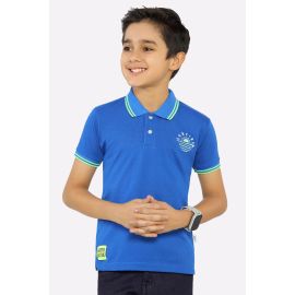 Royal Blue Jacquard Collar Polo