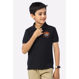 Black Printed Polo