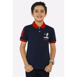 Navy Blue Graphic Polo