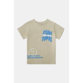 Brown Graphic Print Boys T-Shirt