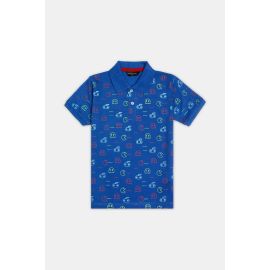 Royal Blue All Over Print Polo