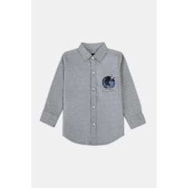 Grey Graphic Boys Casual Shirt