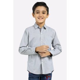 Dark Grey Textured Casual Shirt
