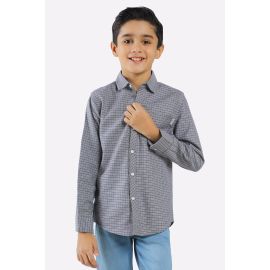 Grey Window Check Casual Shirt