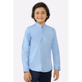 Light Blue Textured Casual Shirt