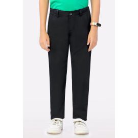 Black Relaxed Fit Cotton Chino