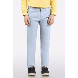 Silver Cotton Chino For Boys