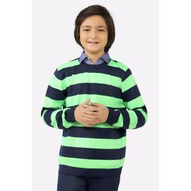 Green Round Neck Boys Sweaters