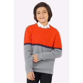 Grey Round Neck Boys Sweaters