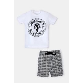 White Hulk Printed Boys Combo