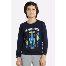 Navy Blue Graphic Boys Sweatshirt