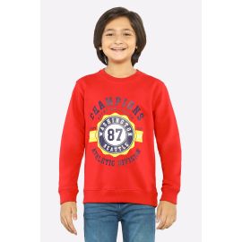 Red Graphic Printed Boys Sweatshirt