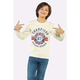 Off White Graphic Printed Boys Sweatshirt