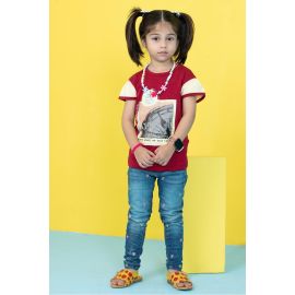 Girls T-Shirt In Maroon