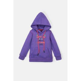 Purple Printed Girls Hoodie