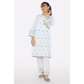 Blue Embroidered Girls 2PC