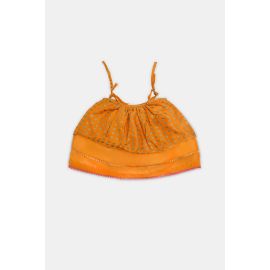 Orange Infant Lace Strap Frock