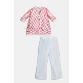 White Printed Girls 2PC