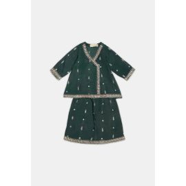 Dark Green Embroidered Infant 2PC