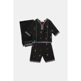 Black Embroidered Infant 3PC