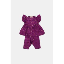 Purple Embroidered Infant 2PC