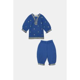 Blue Embroidered Infant 2PC