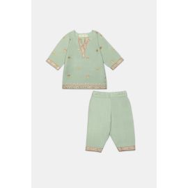 Light Green Embroidered Infant 2PC