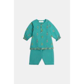 Green Infant Embroidered 2PC