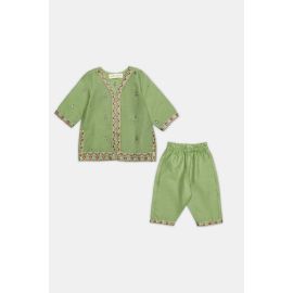 Light Green Embroidered Infant 2PC