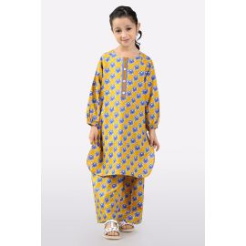 Yellow Printed Girls 2PC