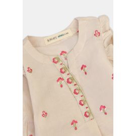 Cream Embroidered Infant 2PC