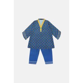 Printed Blue Girls 2PC