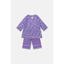 Printed Purple Girls 2PC