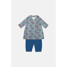 Printed Teal Girls 2PC
