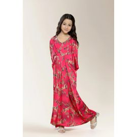 Printed Fushia Girls Kurti