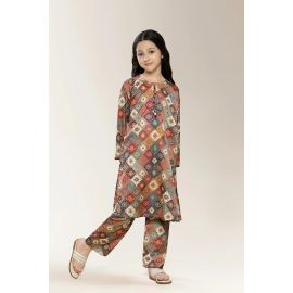 Printed Olive Girls 2PC
