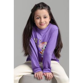 Lavender Graphic Girls Sweatshirt
