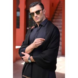 Black Woolen Men Shawl