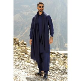 Men Blue Pashmina Cashmere Shawl