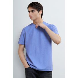 Blue Basic Crew Neck T-Shirt