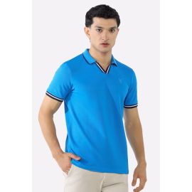 Royal Blue Jacquard Collar Polo