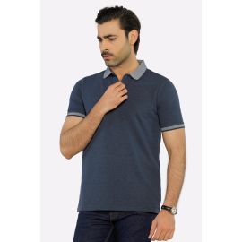 Charcoal Jacquard Collar Polo