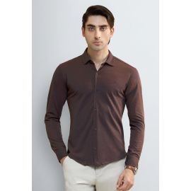 Brown Knitted Casual Shirt